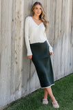 Ava Knit Midi Skirt | Dark Green