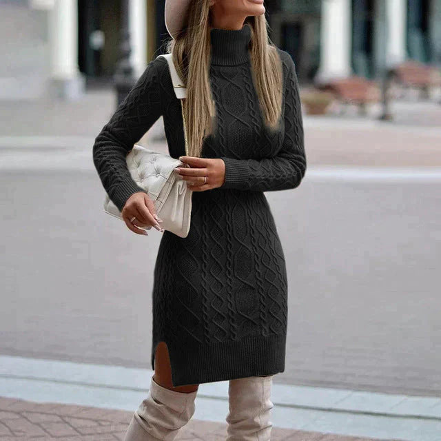 Lena – Elegant Winter Knit Dress - Samberule