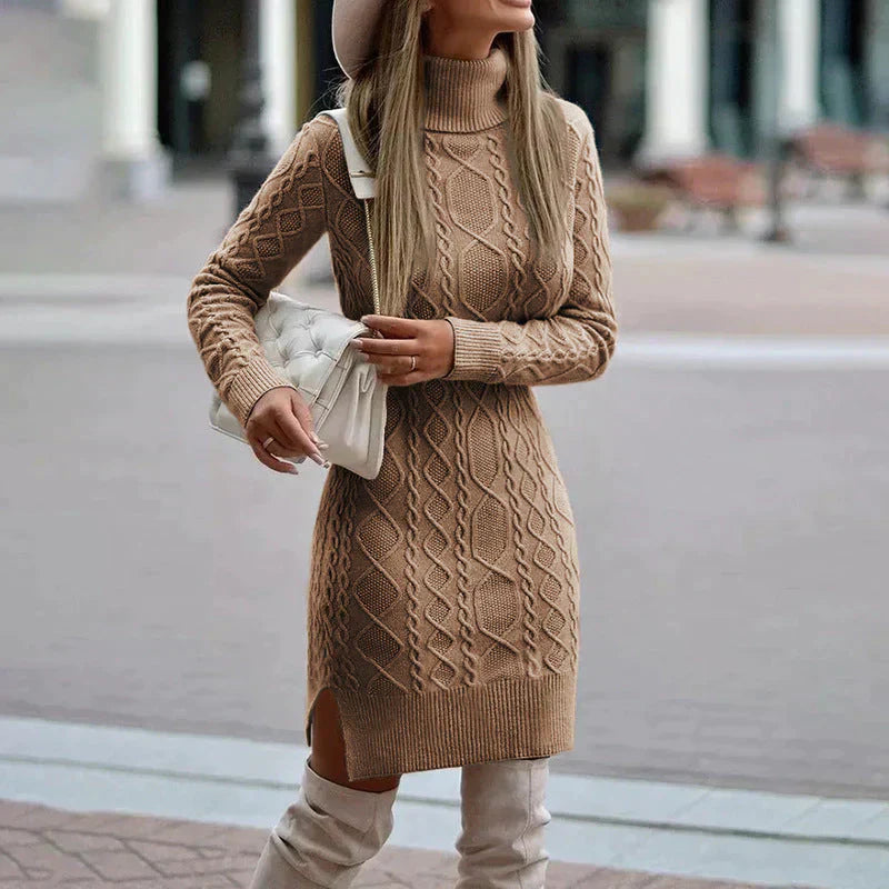 Lena – Elegant Winter Knit Dress - Samberule