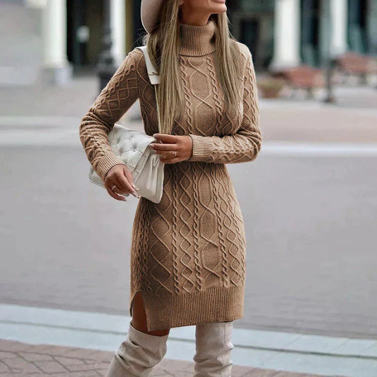 Lena – Elegant Winter Knit Dress - Samberule