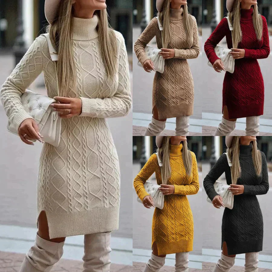Lena – Elegant Winter Knit Dress - Samberule