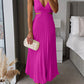 Caroline - Elegant V-Neck Pleated Skirt Dress for Women - Samberule