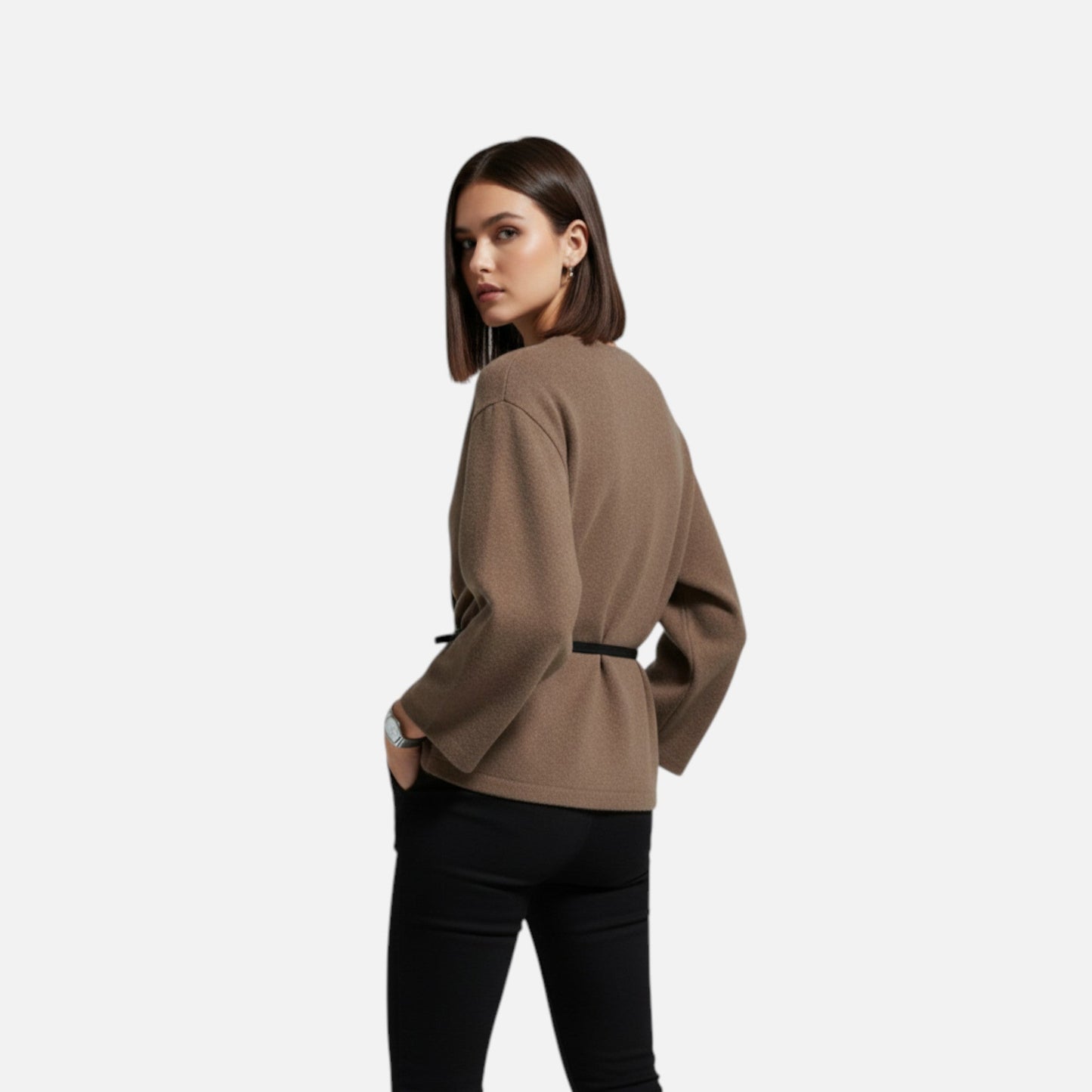 Women's Elegant Wrap Sweater with Belt - Samberule
