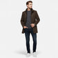 Men's Long Wool Overcoat Featuring Vest Panel