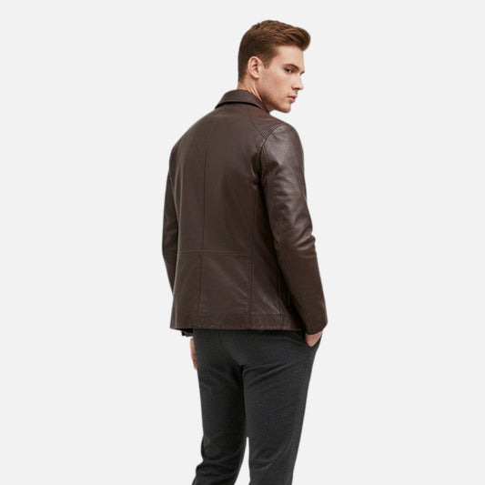 Men's Stand Collar PU Leather Jacket – Autumn Elegance
