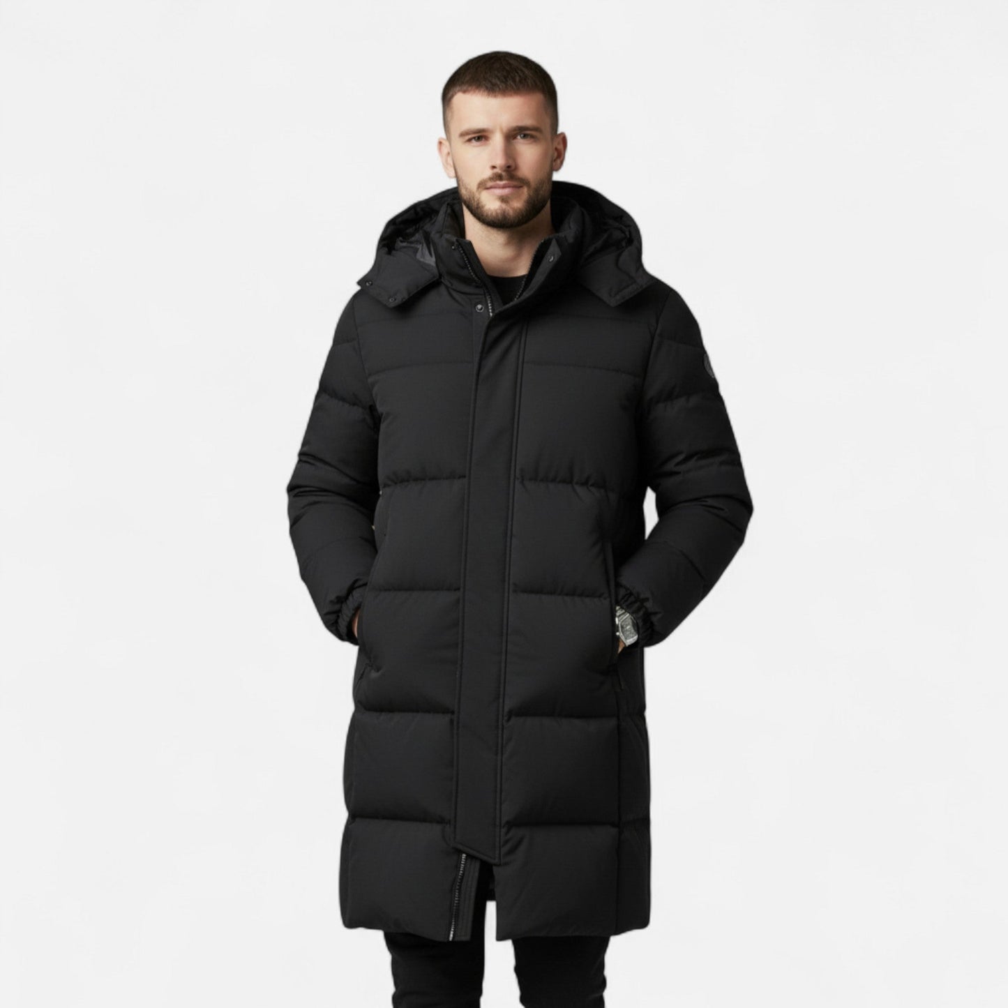 Unisex Long Hooded Puffer Jacket - Samberule