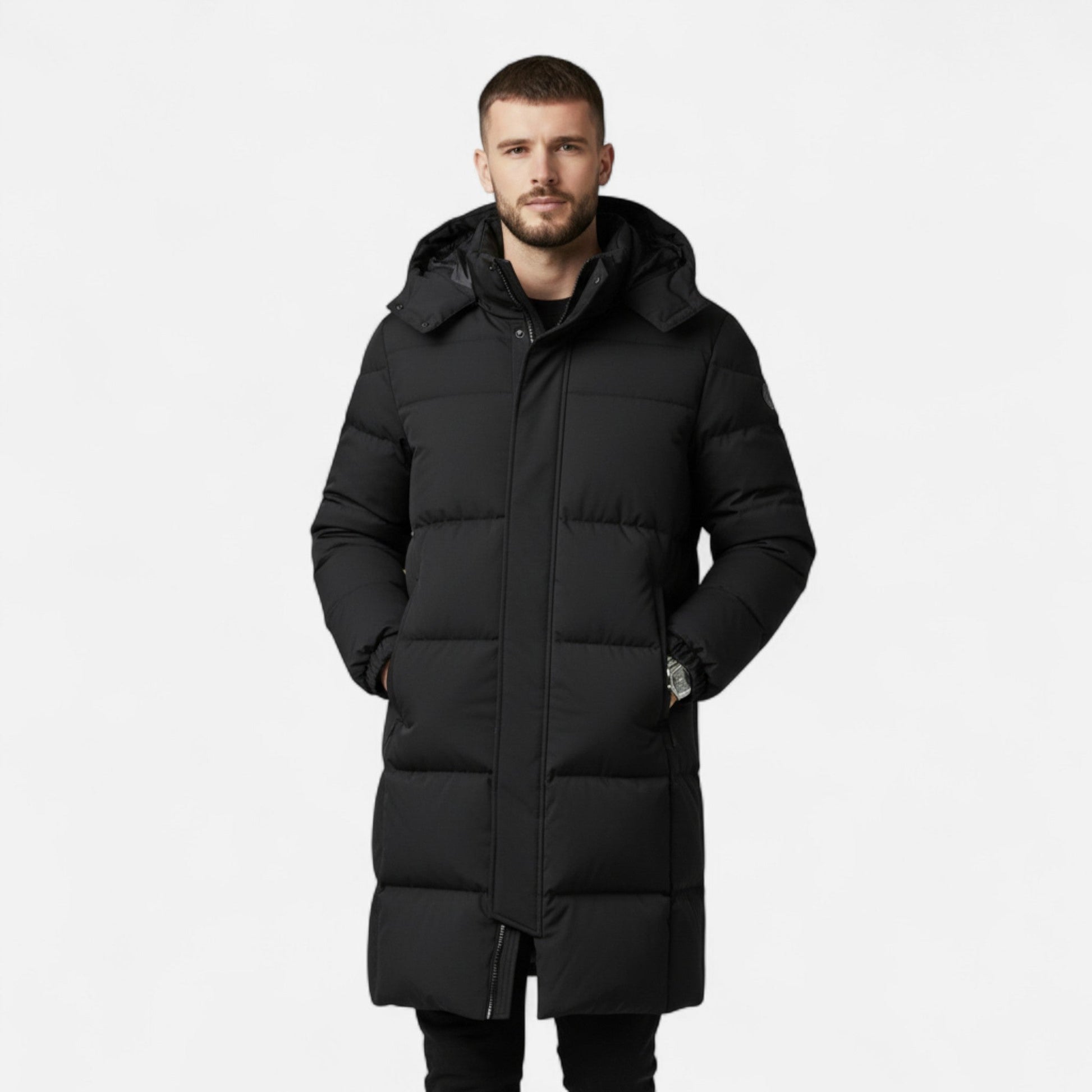 Unisex Long Hooded Puffer Jacket - Samberule