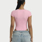 Ribbed Lace-Trim Square Neck Bodysuit - Samberule