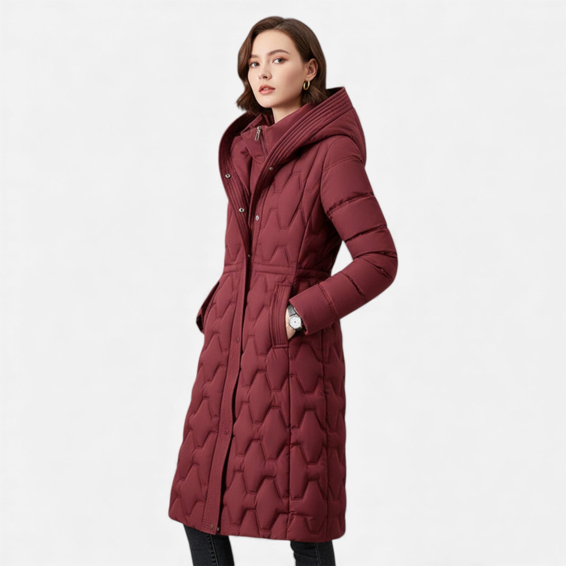 Women’s Quilted Longline Winter Coat - Samberule