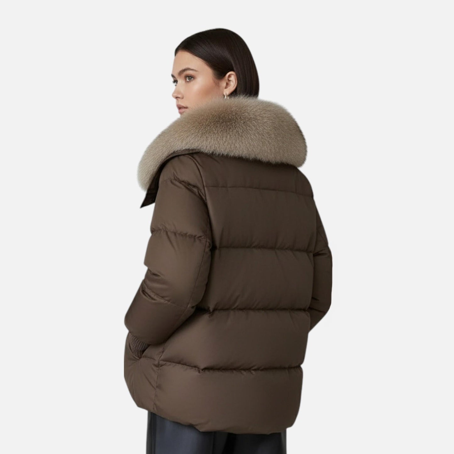Women’s Puffer Jacket with Fur-Collar - Samberule