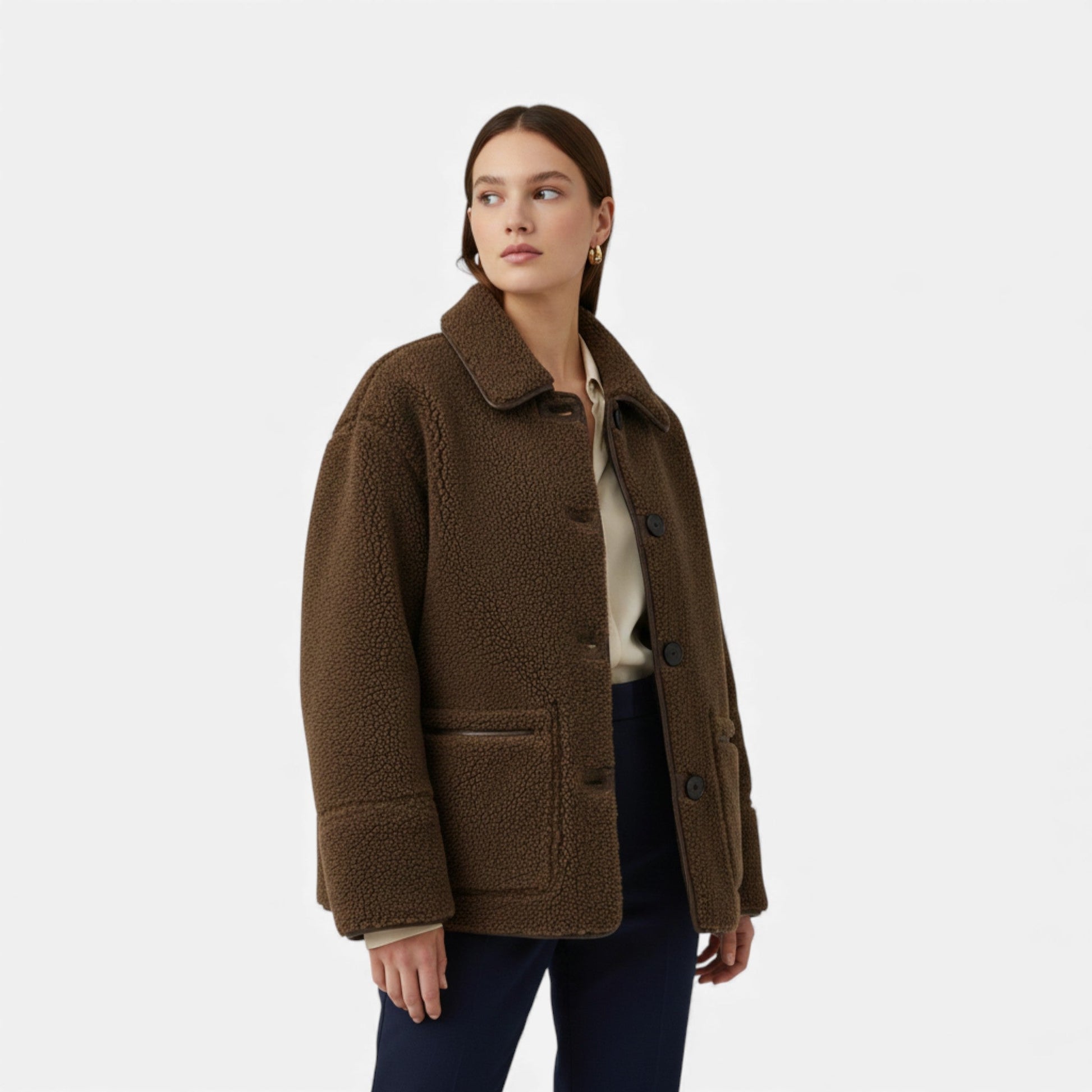 Women’s Reversible Brown Teddy Jacket - Samberule