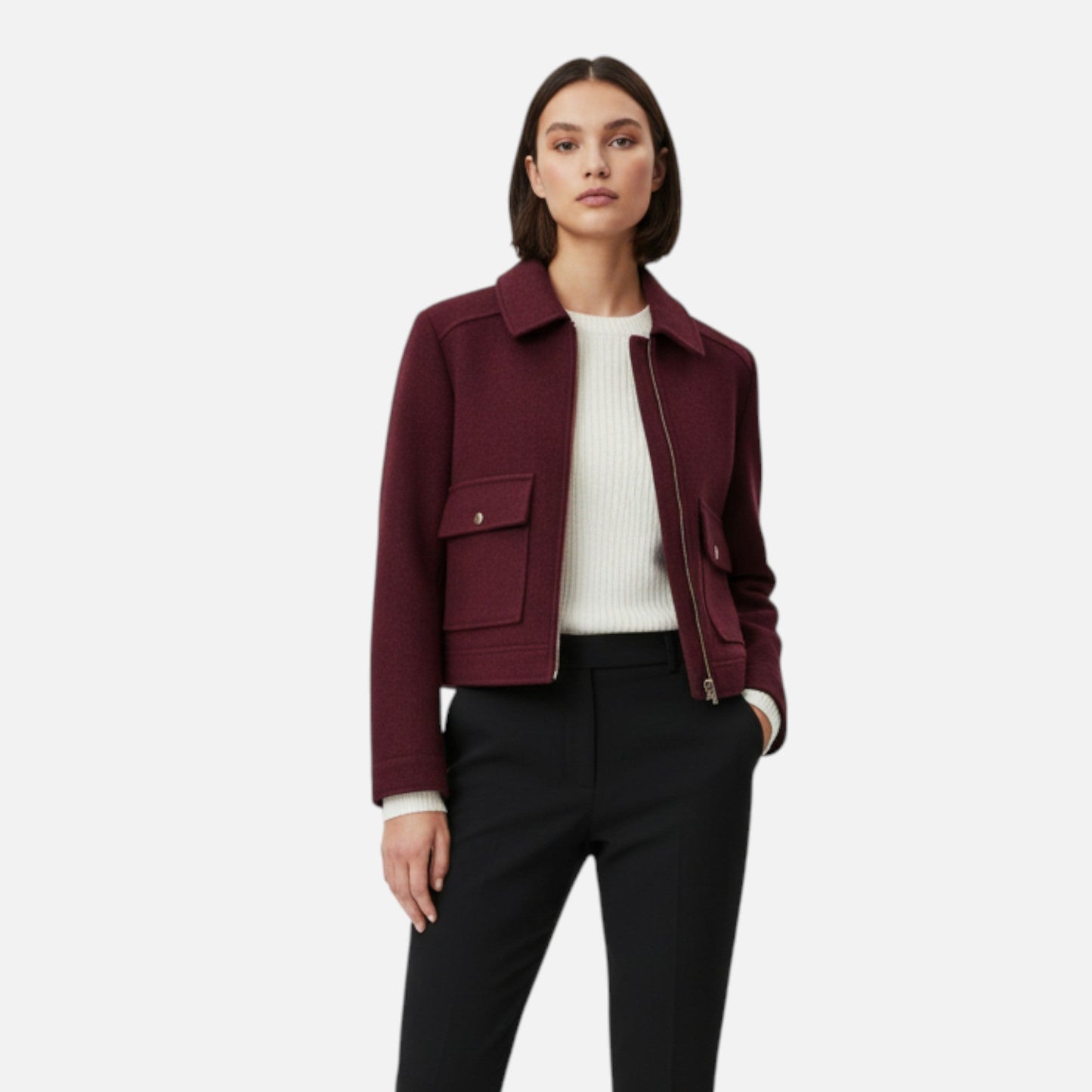 Women’s Zipped Winter Coat with Pockets - Samberule