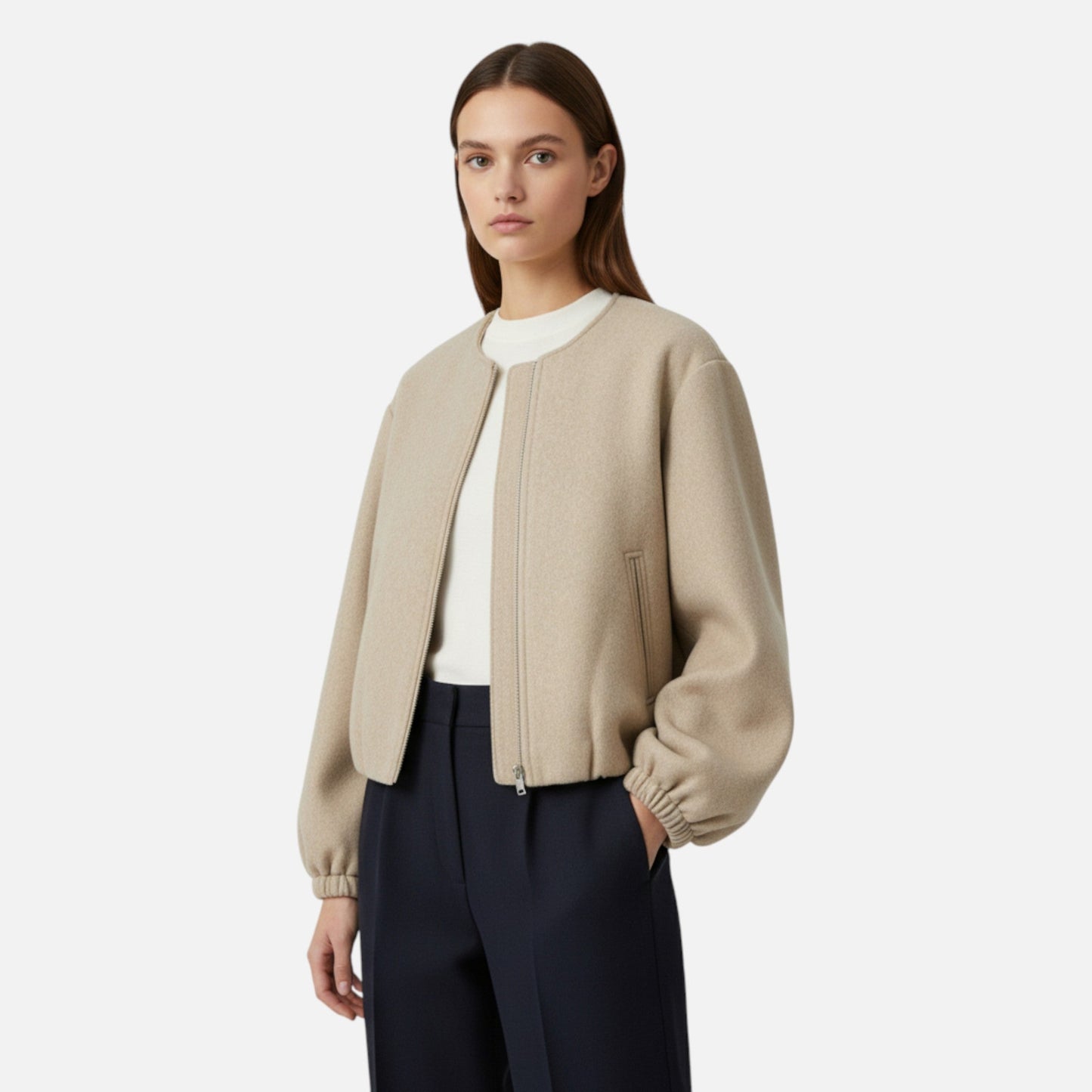 Women’s Retro Round-Neck Autumn/Winter Jacket - Samberule