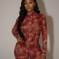 KHIONE Leopard Print Mock Neck Jumpsuit
