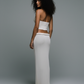 POSIE Crochet Pearl Detail Strapless Top & Maxi Skirt Set