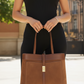 AMBRIA Suede Dual Handle Tote Bag