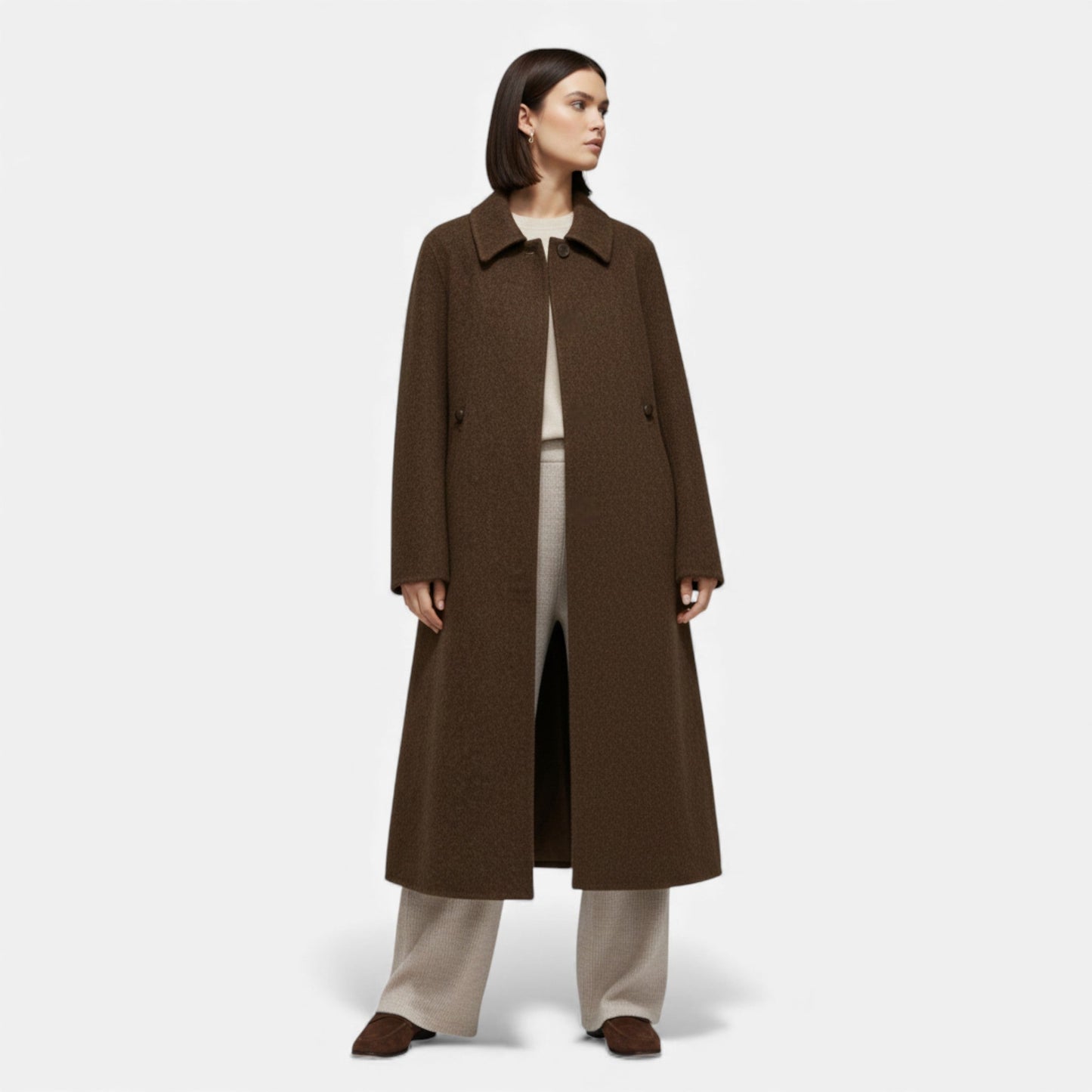 Women’s Structured Long Wool Winter Coat - Samberule