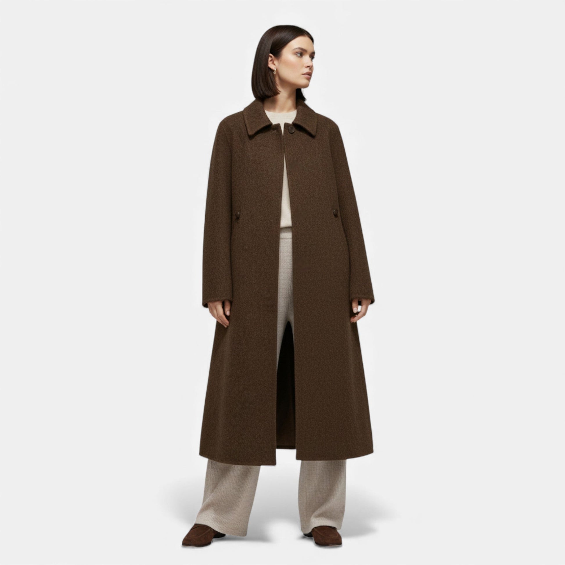Women’s Structured Long Wool Winter Coat - Samberule
