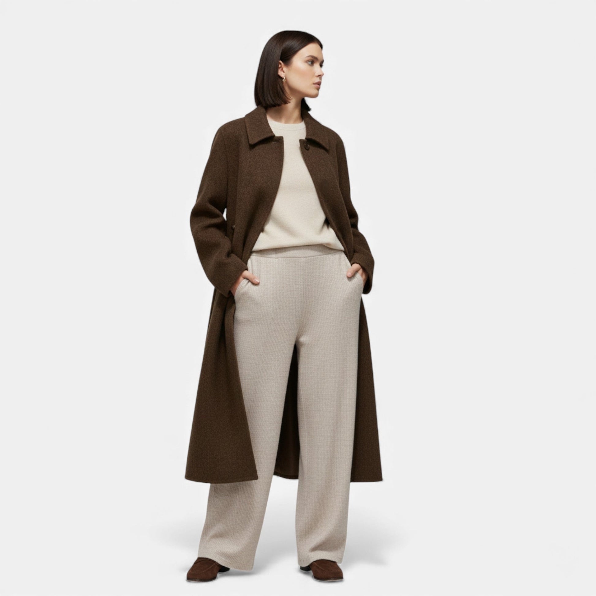 Women’s Structured Long Wool Winter Coat - Samberule