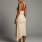 JESS Halter Crop Top & Ruched Midi Skirt Set
