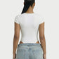 Ribbed Lace-Trim Square Neck Bodysuit - Samberule