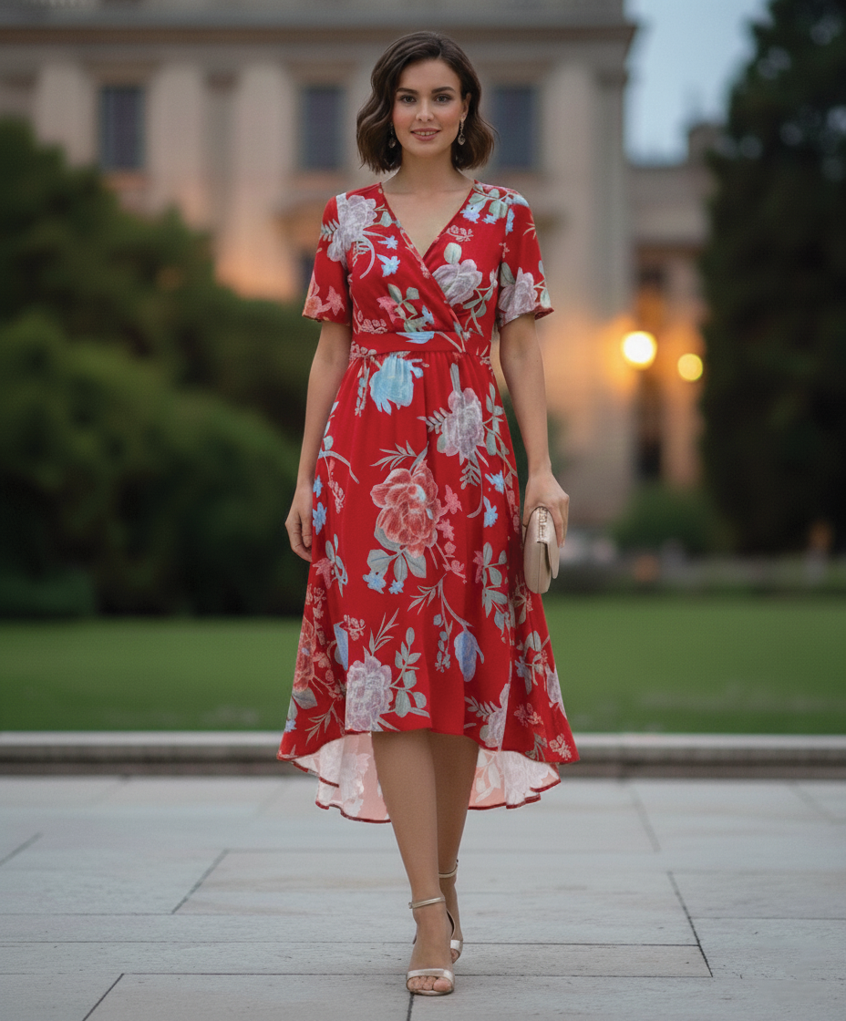 Kathy - Wrap Midi Dress - Samberule