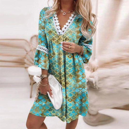 Leah - Lace Trim Summer Dress - Samberule