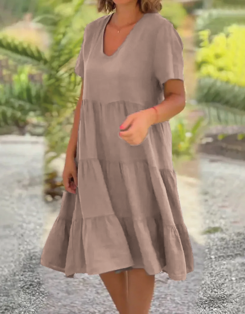 Julie - Tiered V-Neck Dress - Samberule