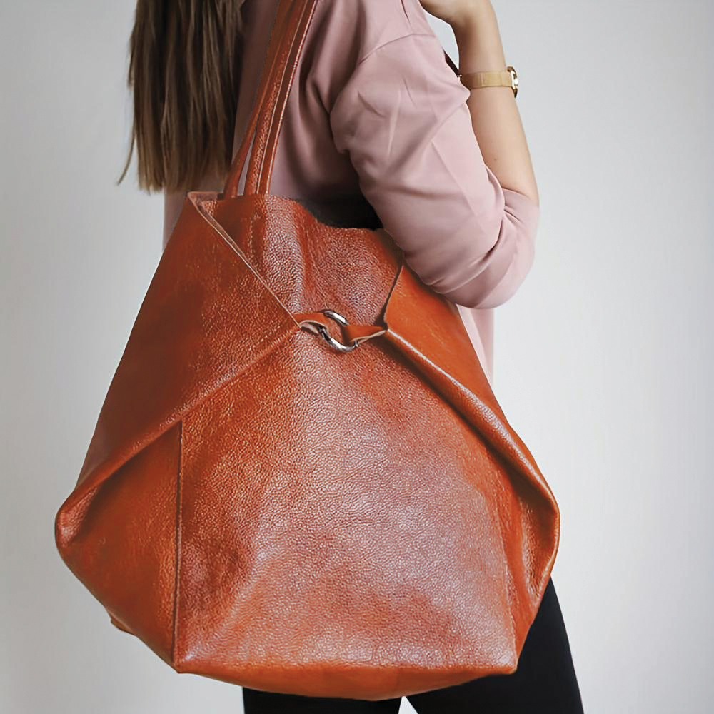 Heather - Vegan Leather Tote Bag - Samberule