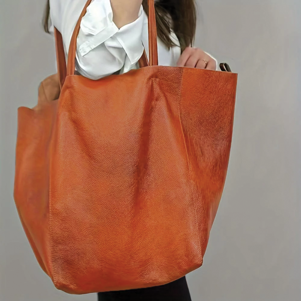 Heather - Vegan Leather Tote Bag - Samberule