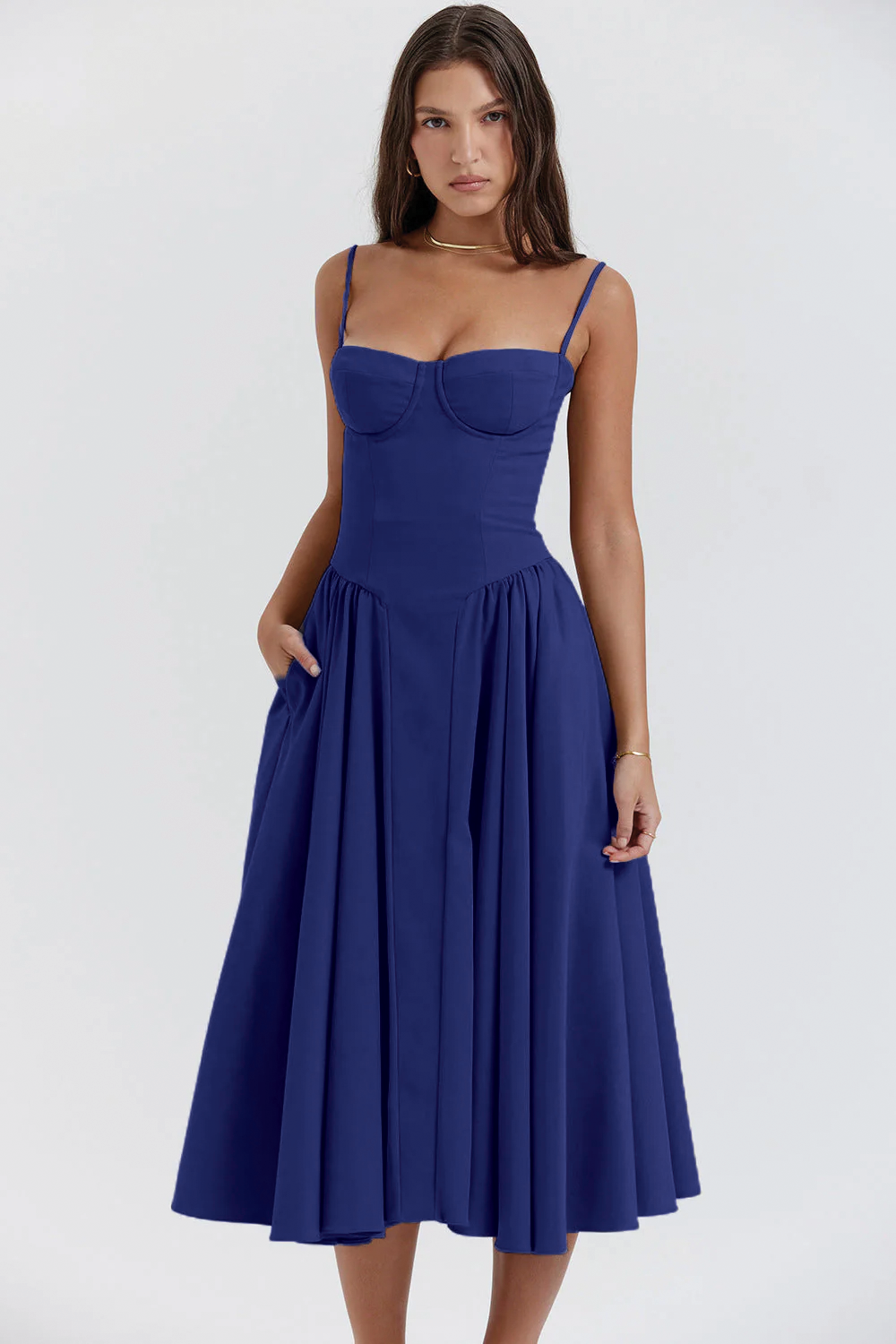 Natalie - Pleated Midi Dress - Samberule