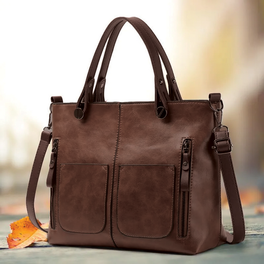 Delilah - Vegan Leather Structured Tote Handbag - Samberule