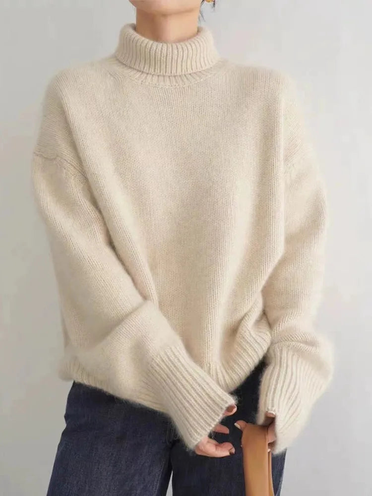 Veloria | Women's Knit Sweater – Turtleneck Fit
