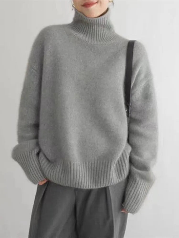 Veloria | Women's Knit Sweater – Turtleneck Fit