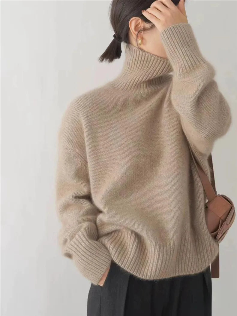 Veloria | Women's Knit Sweater – Turtleneck Fit