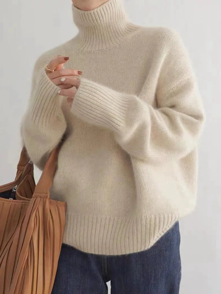Veloria | Women's Knit Sweater – Turtleneck Fit