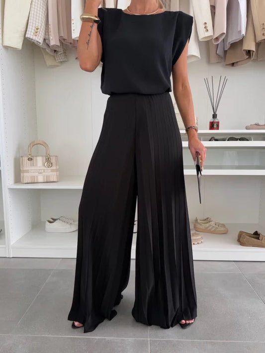 Daisy | Chic Women’s Set with Pleated Trousers and Top - Samberule