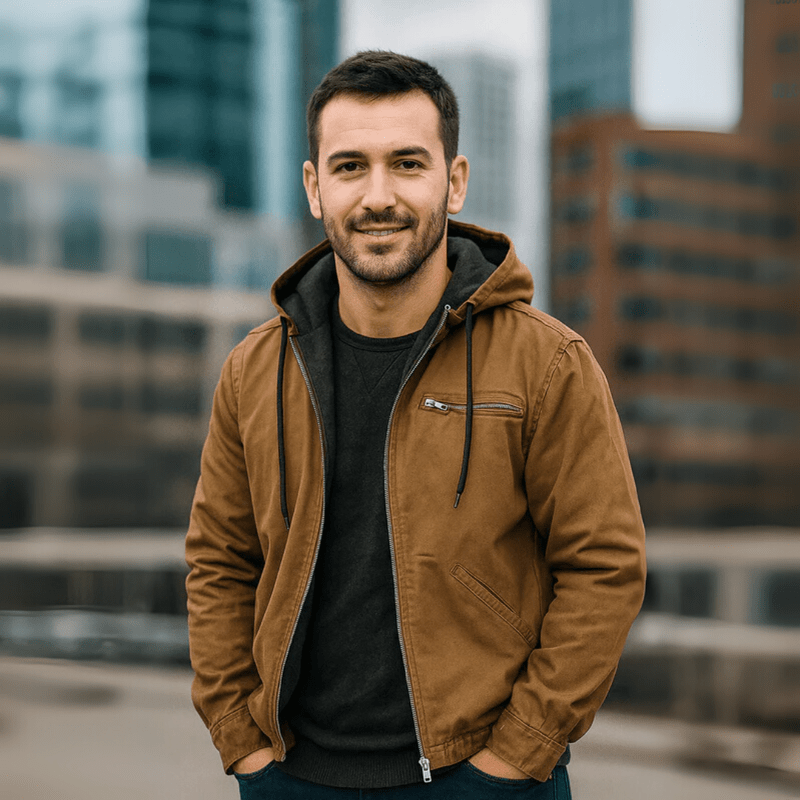 Nathan | Men’s Casual Zip-Up Hooded Jacket - Samberule