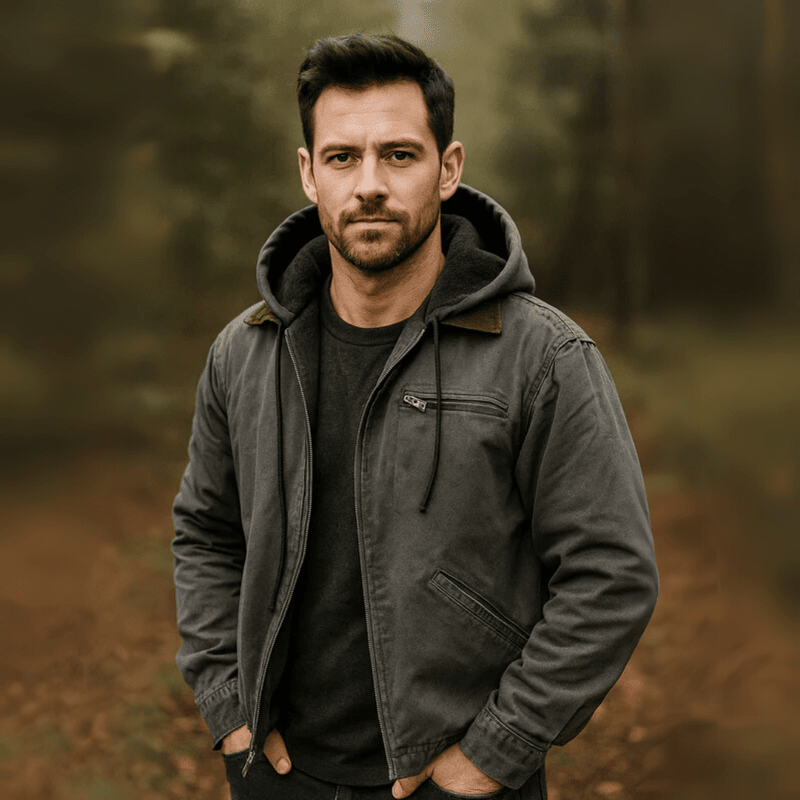 Nathan | Men’s Casual Zip-Up Hooded Jacket - Samberule