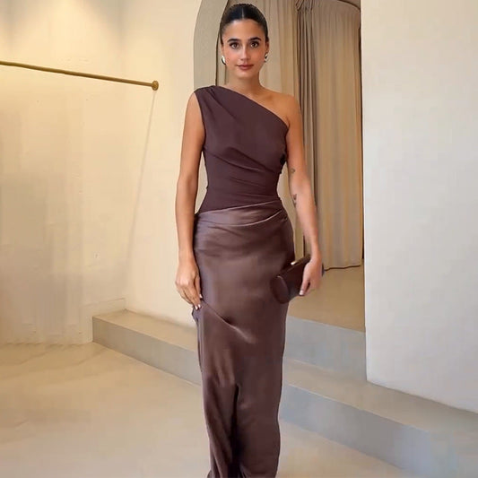 Emily | Chic Women’s One-Shoulder Evening Dress - Samberule