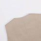 Classic V-neck Pleated Cotton and Linen Wide-leg Pants Suit