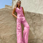 Cotton Slim Vest Pants Suit
