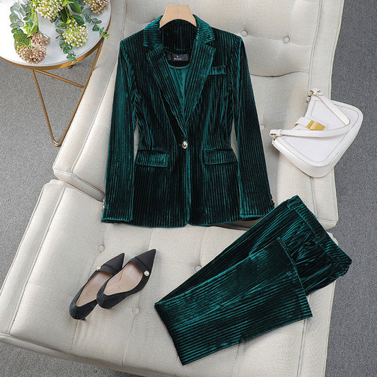 Grace | Women’s Casual Tailored Suit Set with Long Blazer - Samberule