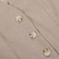 Classic V-neck Pleated Cotton and Linen Wide-leg Pants Suit