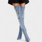 KACY Denim High-Rise Stiletto Boots