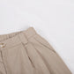 Classic V-neck Pleated Cotton and Linen Wide-leg Pants Suit