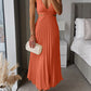 Caroline - Elegant V-Neck Pleated Skirt Dress for Women - Samberule