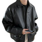 Colton | Men’s Oversized Leather Bomber Jacket - Samberule