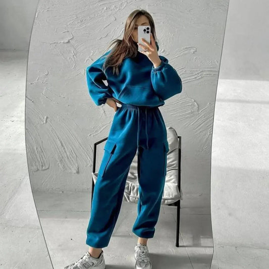 Jasmine | Women’s Cargo Pocket Hoodie And Joggers Set - Samberule