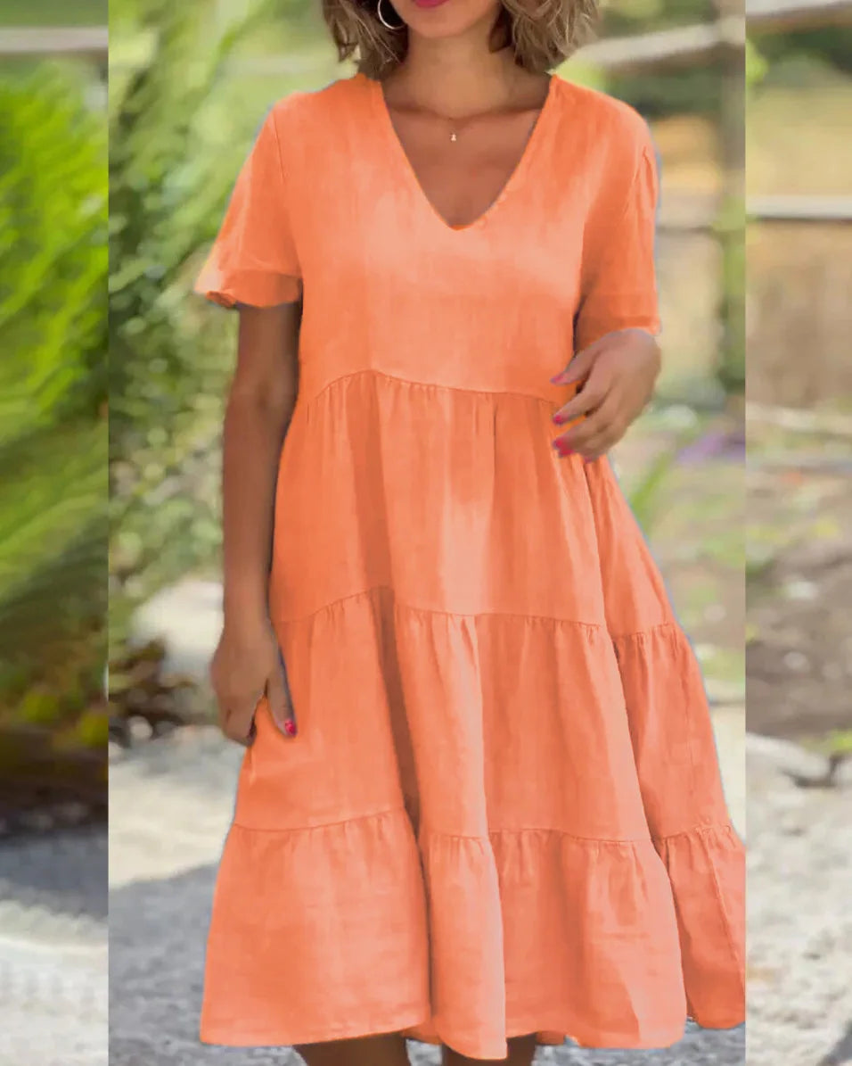 Julie - Tiered V-Neck Dress - Samberule